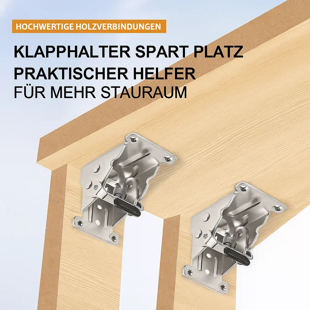 90° Auto-Lock Folding Bracket – Set of 2, up to 225 kg, Installs in 5 Minutes