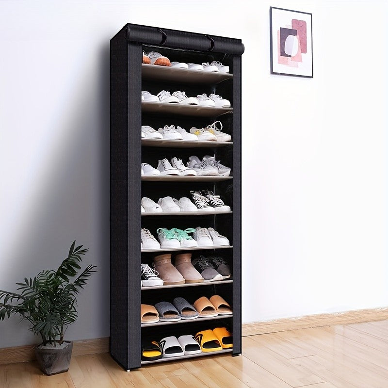 Shoe Cabinet with Fabric Cover and Steel Frame – 6 or 8 Tiers