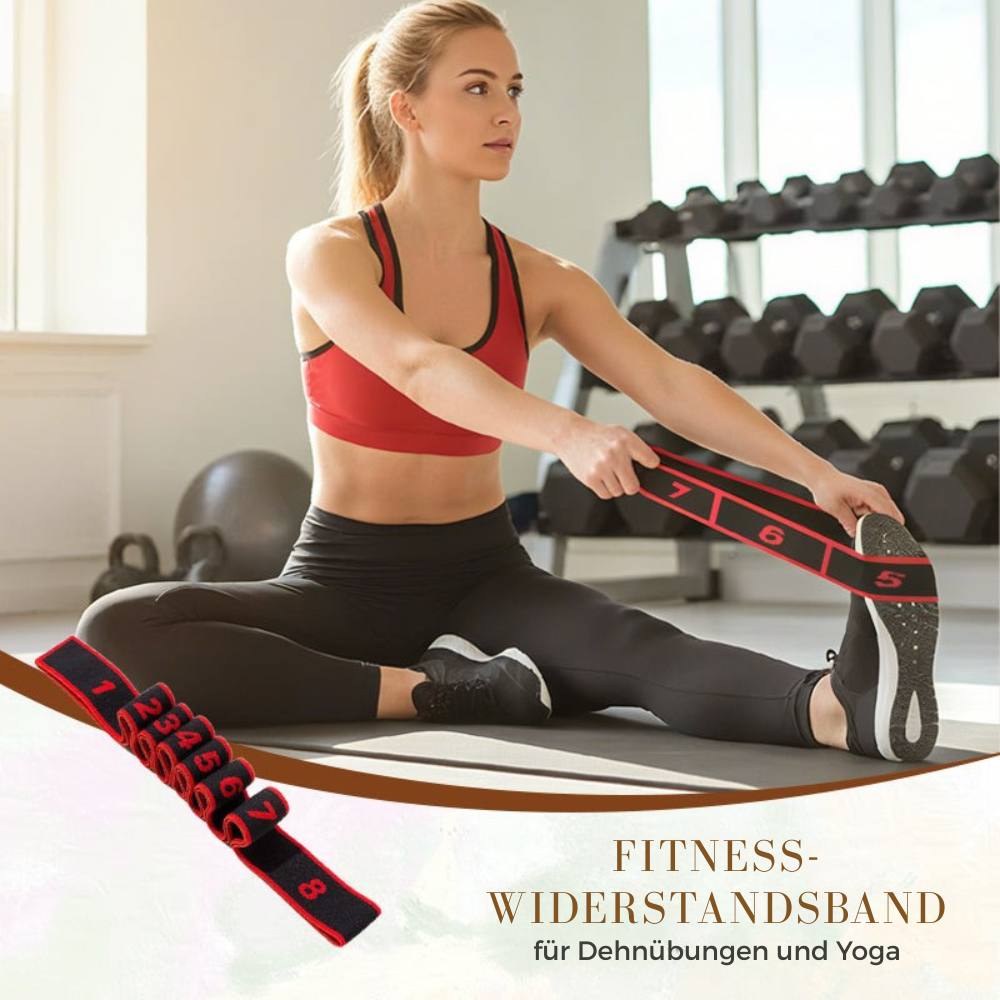 Adjustable Resistance Band with 8 Segments for Yoga and Workouts