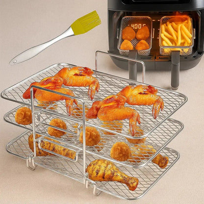 3-Tier Air Fryer Rack for Even Cooking