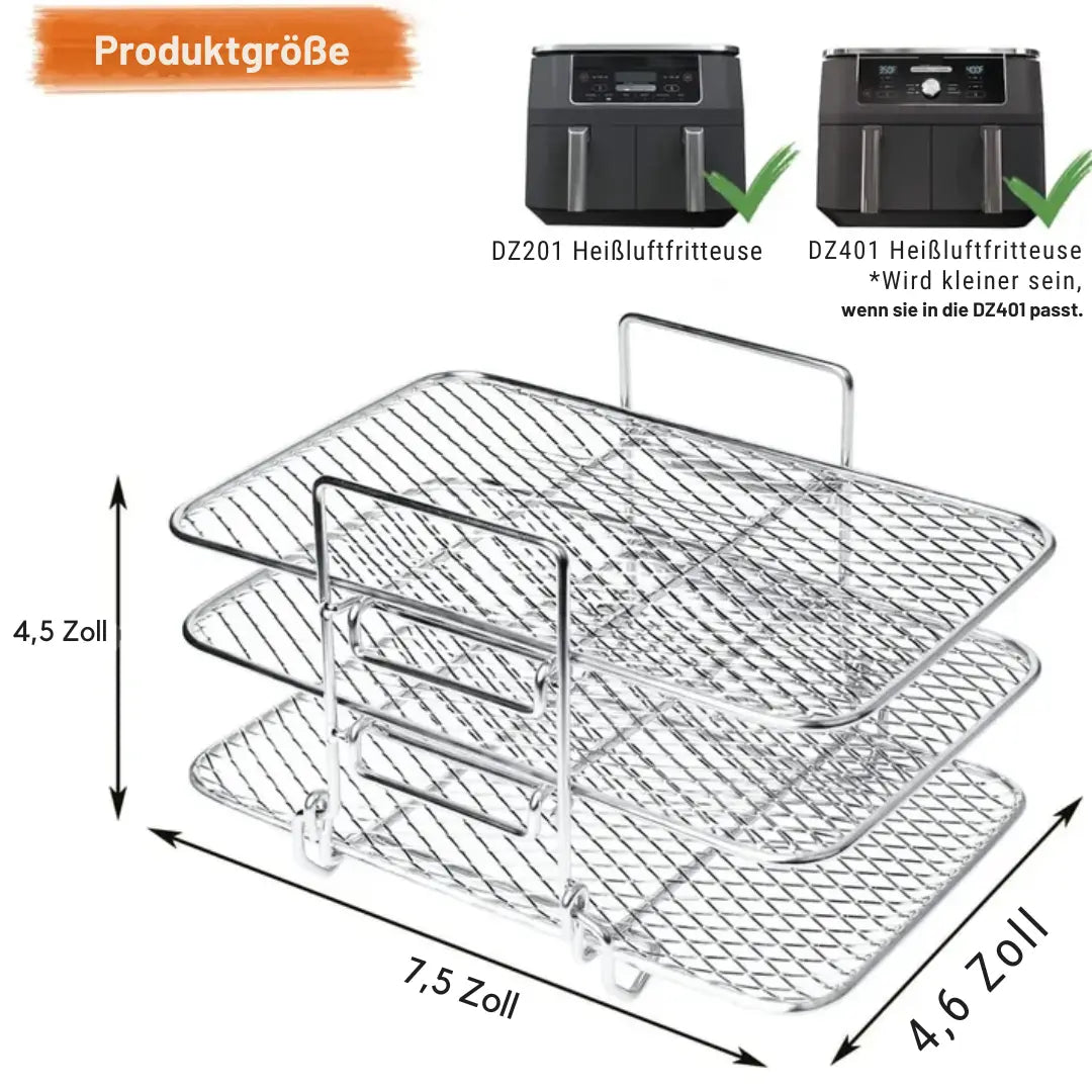 3-Tier Air Fryer Rack for Even Cooking