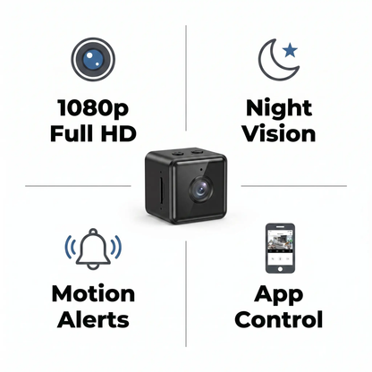BowLift | 1080P Wireless WiFi Security Camera | Weather-Resistant, App-Controlled & Ideal for Indoor and Outdoor Surveillance | Small Closed Circuit Camera