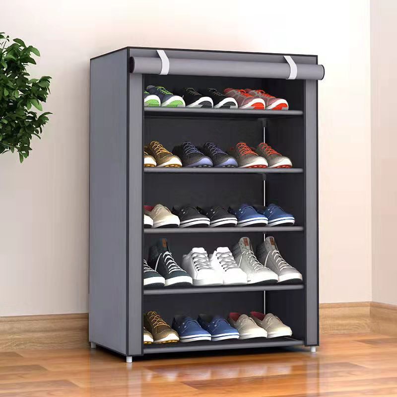 Shoe Cabinet with Fabric Cover and Steel Frame – 6 or 8 Tiers
