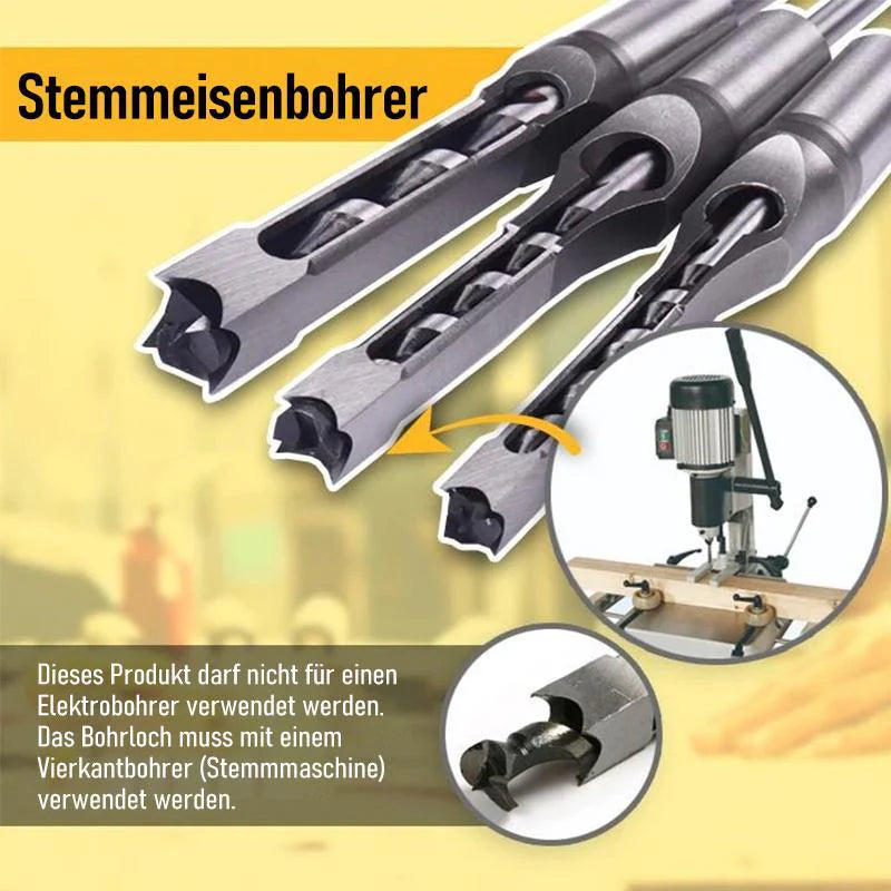 Wood Drill Bit Set for Square Holes – Precision Drill Bits, Stainless Steel
