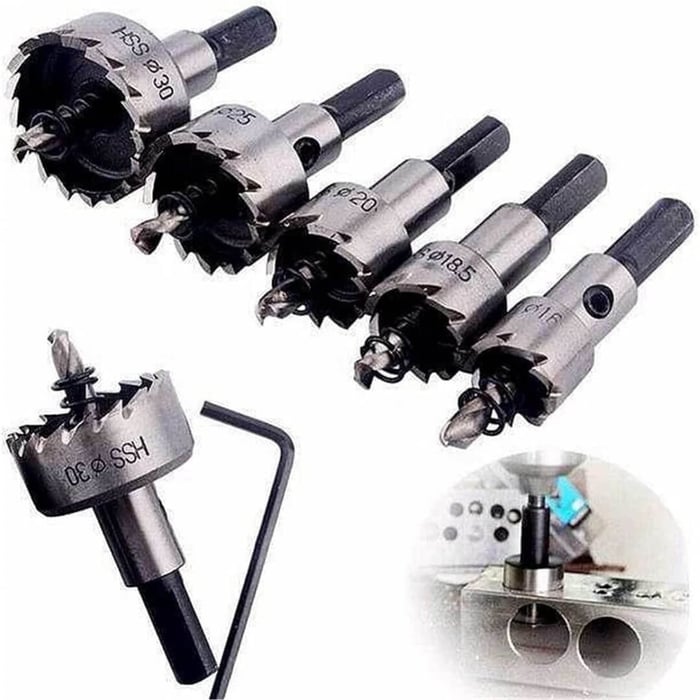 HSS Carbide Metal Drill Bit Set, 5-Piece – for Metal, Wood & Plastic