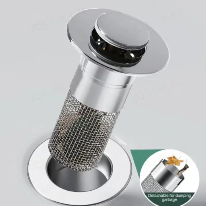 Anti-Clog Drain Strainer with Pop-Up Function