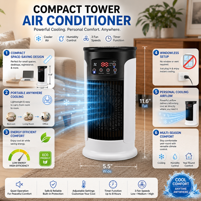 Cooling Portable Air Conditioner Energy Efficient Compact Evaporative Cooling