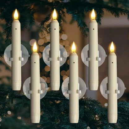 Set of 6 LED Window Candles with Dusk Sensor – Realistic Warm-White Flickering Flame for Cozy Evenings
