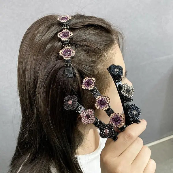 Braided Crystal Hair Clip – Shiny Hold for Any Occasion