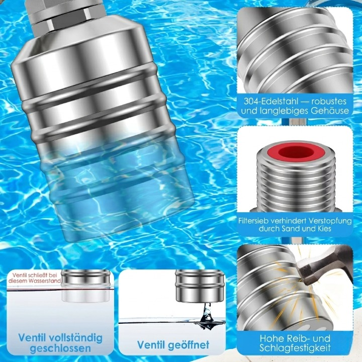 Automatic Float Valve – Stainless Steel, No Electricity Required