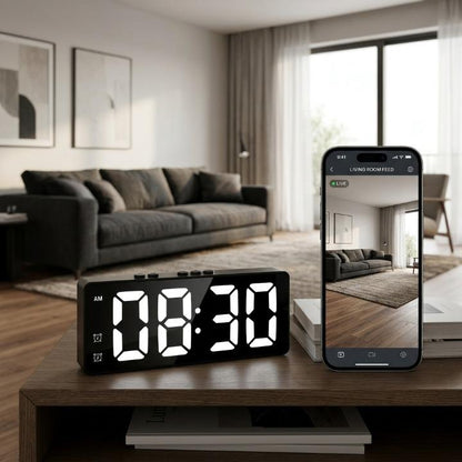 Digital Alarm Clock with 2K HD Security Camera