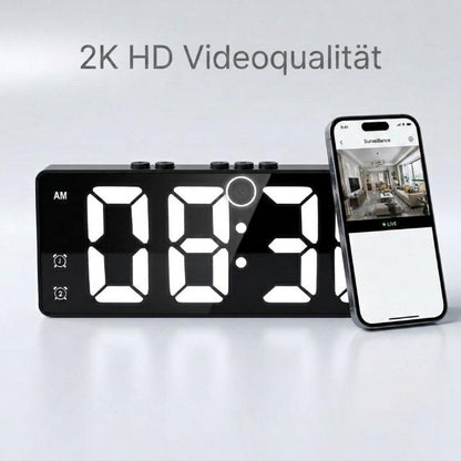 Digital Alarm Clock with 2K HD Security Camera