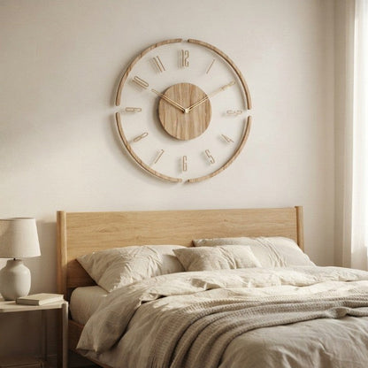 Silent Wooden Wall Clock – Minimalist Design for Any Room