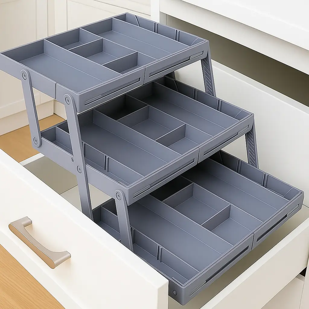 Smart 3-Tier Drawer Organizer – Expandable & Space-Saving for Standard Drawers