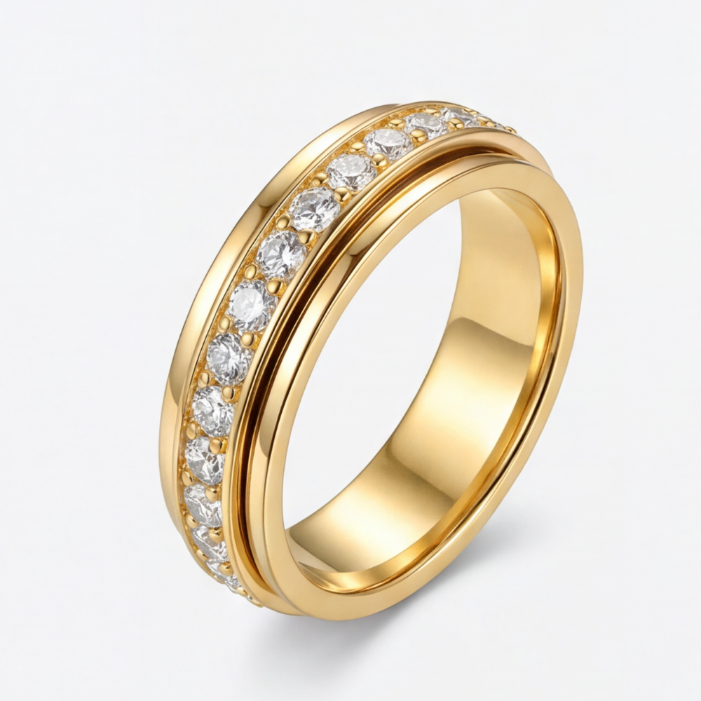 Zirconia Swivel Ring with Rotating Band
