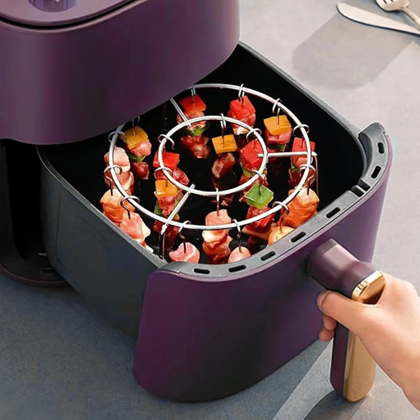 Kebab Grill for Air Fryers – Even Cooking & BBQ Delights