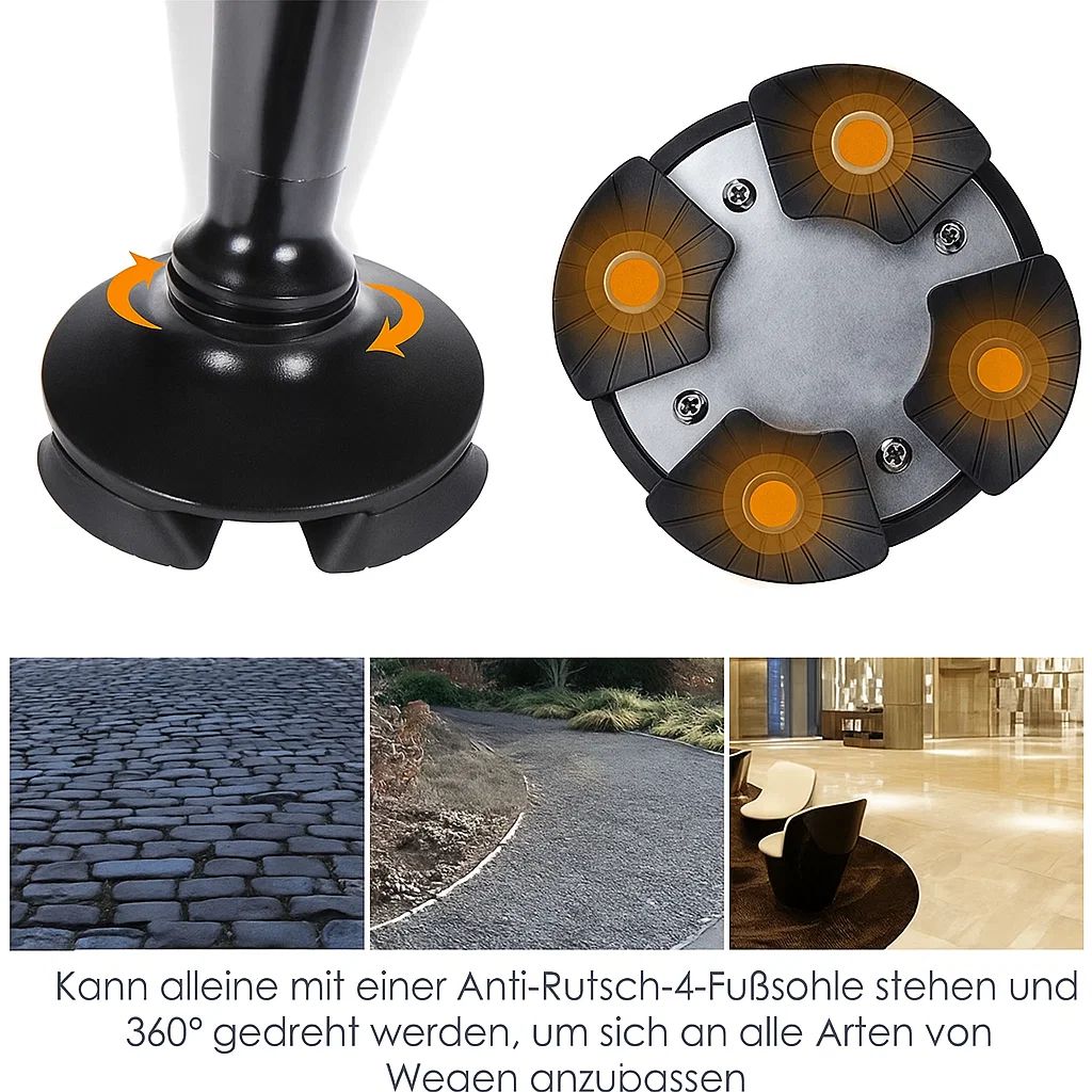 Folding Walking Cane with LED Light and Alarm
