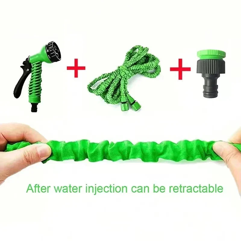Expandable Garden Hose with 7-Function Spray Gun – Expands to 3 Times Its Length