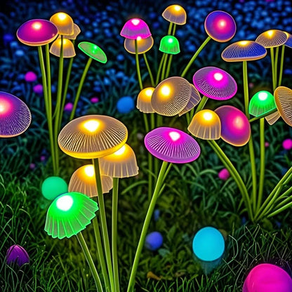 Solar Mushroom Light with 6 Swaying Light Heads – Set of 2