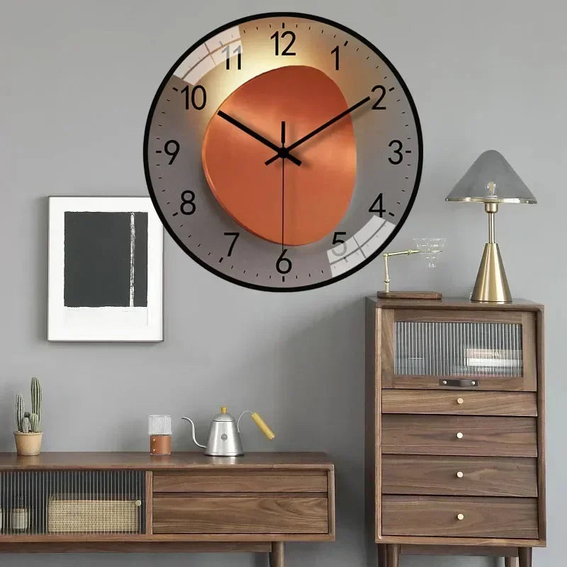Silent Wall Clock, Ø 20 cm – Glass Cover & Metal Hands, No Ticking