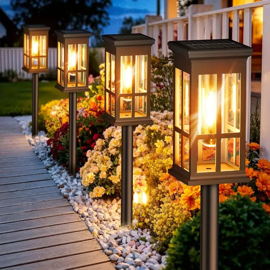 Solar Pathway Light in Lantern Design with Filament Look – Set of 2