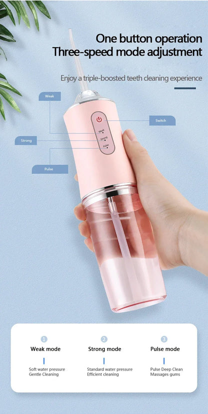 Portable Water Flosser with 4 Cleaning Heads
