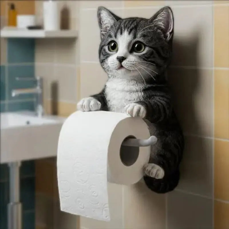 3D Cat Toilet Roll Holder – Stylish & Functional