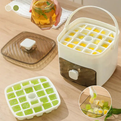 Ice Cube Tray with Push Function – 48 Cubes Without Spilling & With No Effort