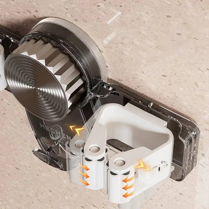 Space-saving holder for brooms and tools – Quick to install, no drilling required
