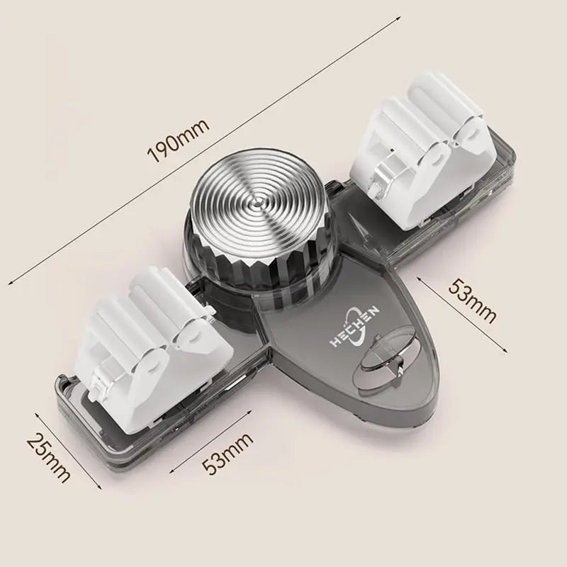 Space-saving holder for brooms and tools – Quick to install, no drilling required