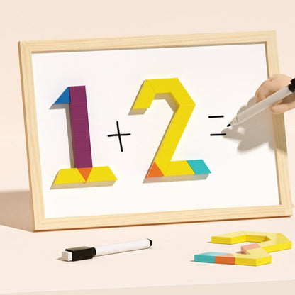 Magnetic Wooden Building Blocks with Pattern Cards