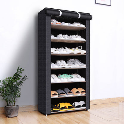 Shoe Cabinet with Fabric Cover and Steel Frame – 6 or 8 Tiers