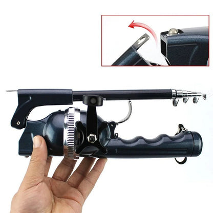 134 cm Telescopic Fishing Rod with Built-in Reel