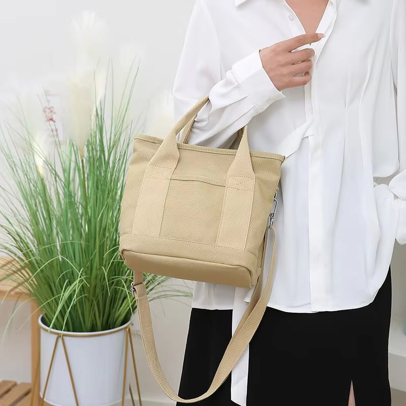 Japanese-inspired canvas tote bag – with interior compartments, lightweight & durable