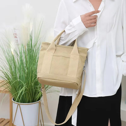 Japanese-inspired canvas tote bag – with interior compartments, lightweight & durable