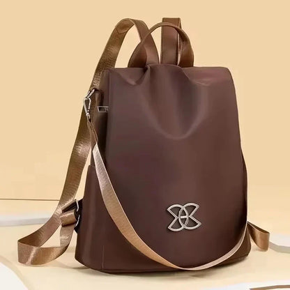 Anti-Theft Backpack – 3 Carrying Options, Water-Repellent, Brown & Black