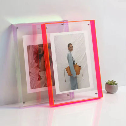 Double-Layered Acrylic Picture Frame for Walls and Tables – 10 Colors, 5 Sizes