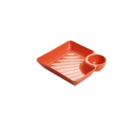 Dip Plate with Built-In Sauce Compartment – No More Mess