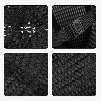 Breathable mesh cap with an adjustable strap