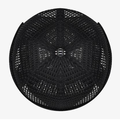Breathable mesh cap with an adjustable strap