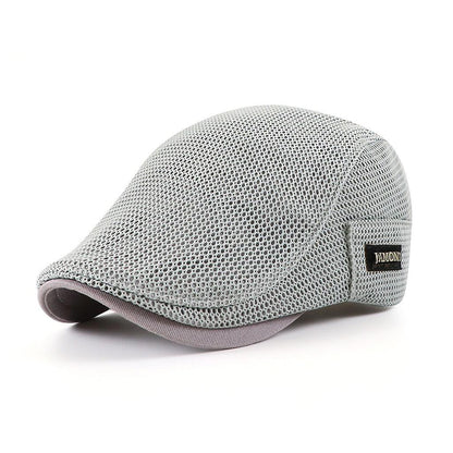 Flat cap, mesh material, breathable, adjustable