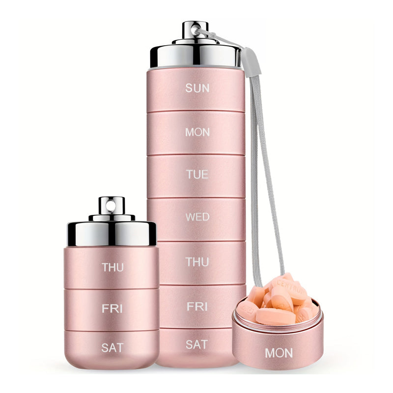 7-Day Waterproof Aluminum Pill Dispenser